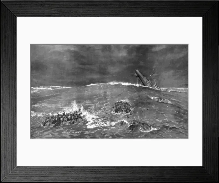 Framed Print : Sinking of H. M. S. Hampshire Framed Print : Sinking of H. M. S. Hampshire