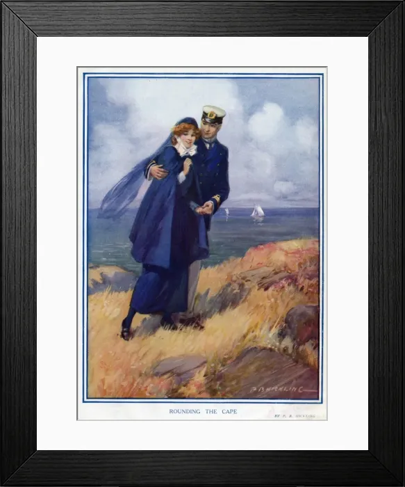 Framed Print : Seaside scene, Rounding the Cape Framed Print : Seaside scene, Rounding the Cape