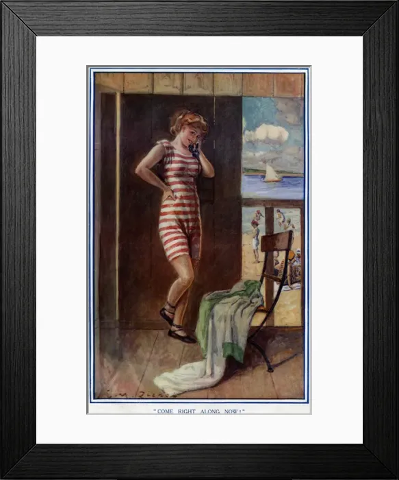 Framed Print : Seaside scene, Come Right Along Now Framed Print : Seaside scene, Come Right Along Now