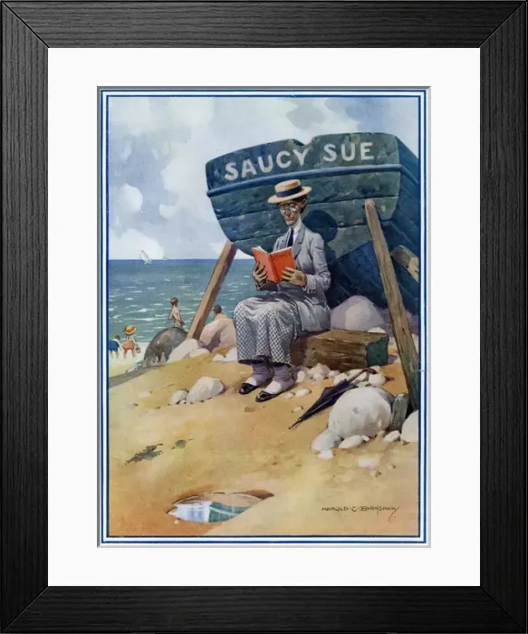 Framed Print : Seaside scene, Saucy Sue Framed Print : Seaside scene, Saucy Sue