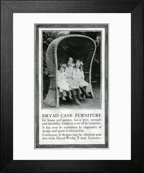 Framed Print : Advertisement, Dryad Cane Furniture