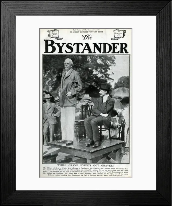 Framed Print : Arthur Balfour, British politician, giving a talk Framed Print : Arthur Balfour, British politician, giving a talk