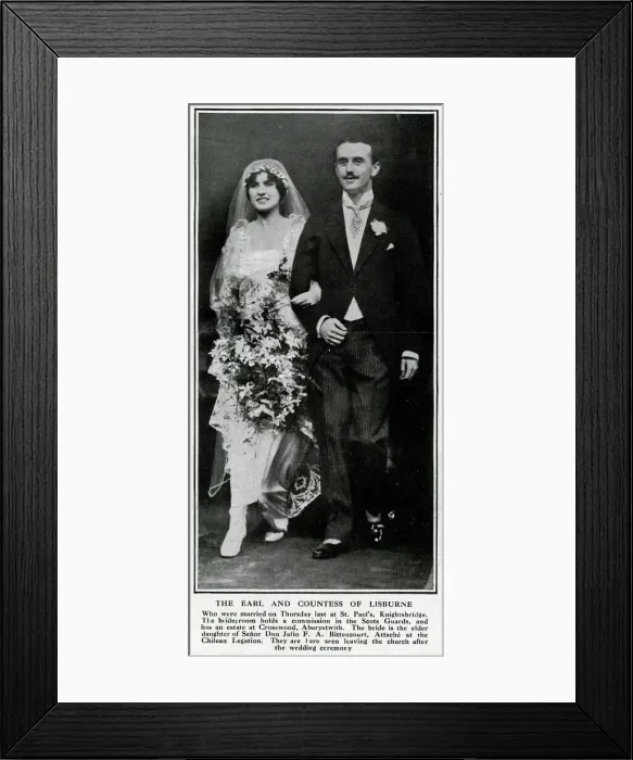 Framed Print : Marriage of Earl and Countess of Lisburne Framed Print : Marriage of Earl and Countess of Lisburne