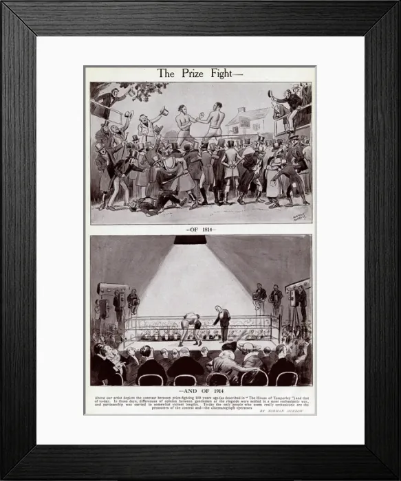Framed Print : The Prize Fight, 1814 and 1914 Framed Print : The Prize Fight, 1814 and 1914