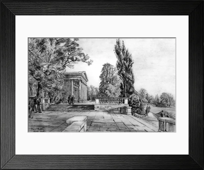 Framed Print : Mill Hill School, portico and terrace