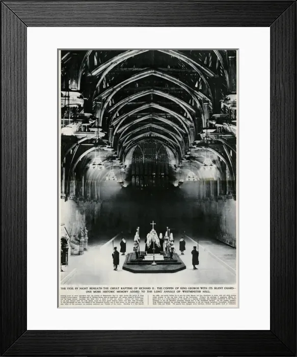 Framed Print : King George Lying-in-state at Westminster Hall Framed Print : King George Lying-in-state at Westminster Hall