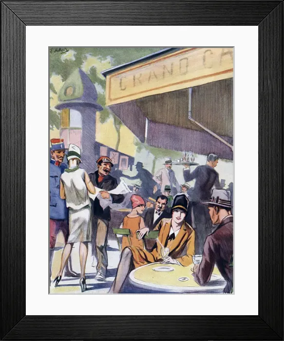 Framed Print : Le Cafe - Au Printemps by W. S. Hutton