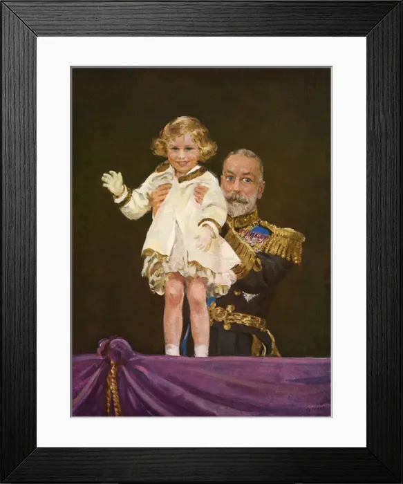 Framed Print : King George V with Princess Margaret Rose Framed Print : King George V with Princess Margaret Rose