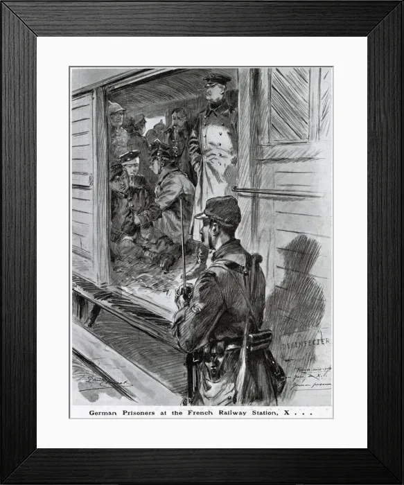 Framed Print : German private soldier accepts his situation as a prisoner with calmness and equanimity Framed Print : German private soldier accepts his situation as a prisoner with calmness and equanimity