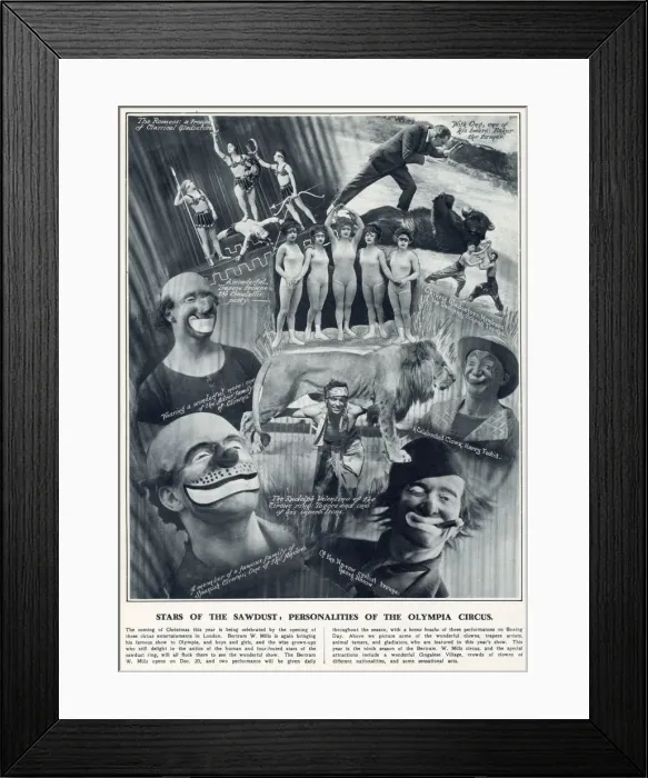 Framed Print : Bertram W. Mills Circus at Olympia, London 1928