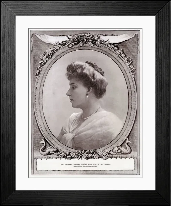 Framed Print : Victoria Eugenie of Battenberg (1887 - 1969), Queen of Spain as the wife of King Alfonso