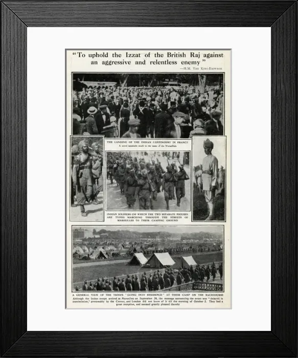 Framed Print : Indian troops arriving in France, WW1 Framed Print : Indian troops arriving in France, WW1