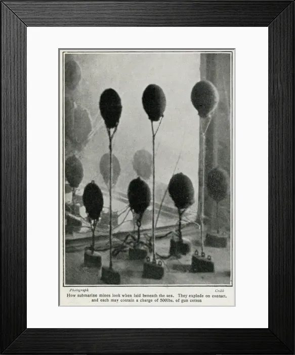 Framed Print : Submarine mines, WW1 Framed Print : Submarine mines, WW1