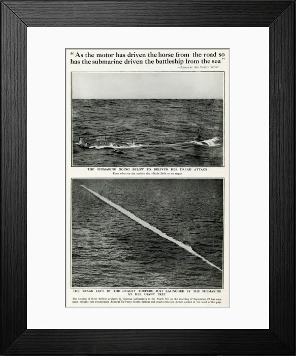 Framed Print : Submarine HMS C32 launching torpedo, WW1 Framed Print : Submarine HMS C32 launching torpedo, WW1