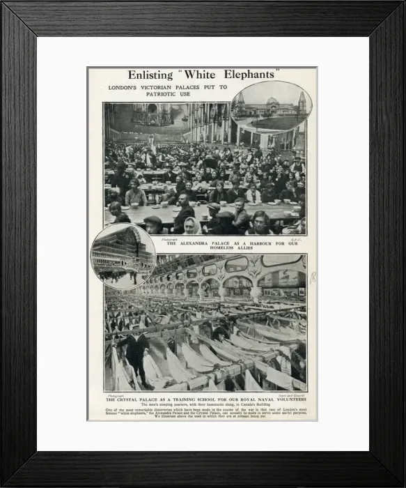 Framed Print : Londons Victorian palaces put to patriotic use, WW1 Framed Print : Londons Victorian palaces put to patriotic use, WW1