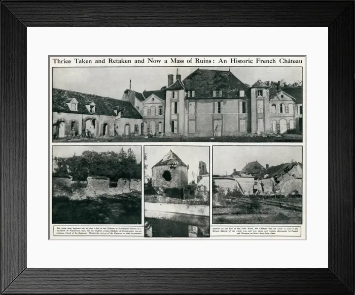 Framed Print : Chateau de Mondemont, France, in ruins during WW1 Framed Print : Chateau de Mondemont, France, in ruins during WW1