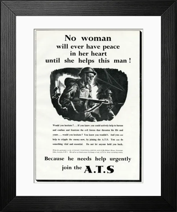 Framed Print : Advert for the Auxiliary Territorial Service 1941