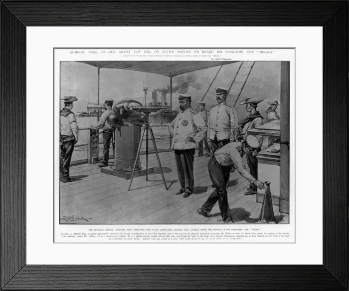 Framed Print : Admiral Togo on board his flagship, Mikasa Framed Print : Admiral Togo on board his flagship, Mikasa