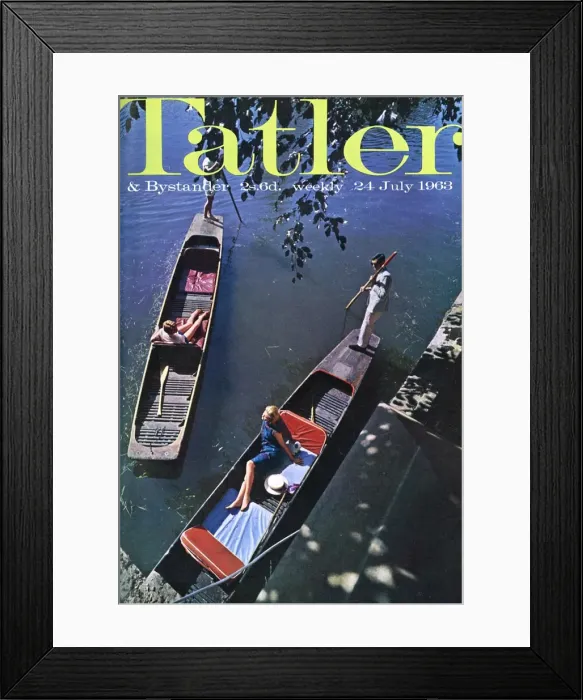 Framed Print : Tatler front cover, 1963 - Punting on the Cam