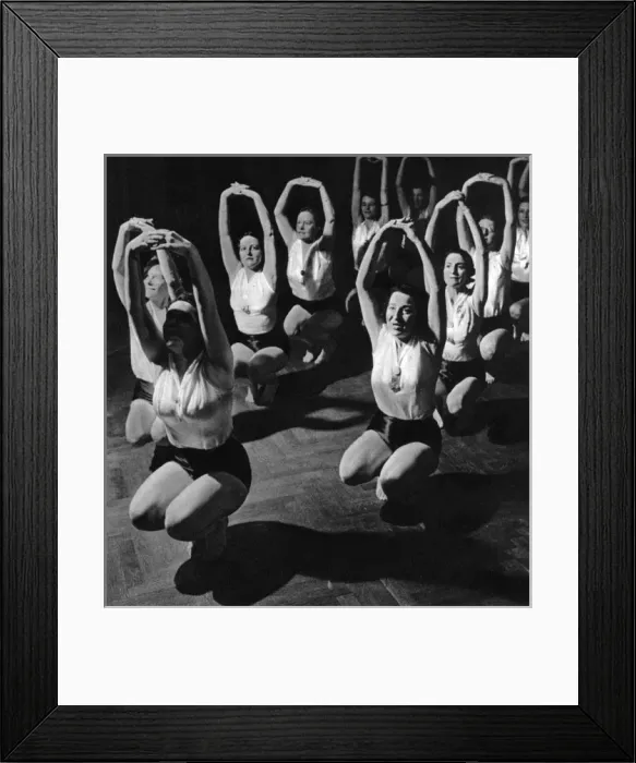 Framed Print : The Womens League of Health &Beauty exercise classes, 1938 Framed Print : The Womens League of Health &Beauty exercise classes, 1938