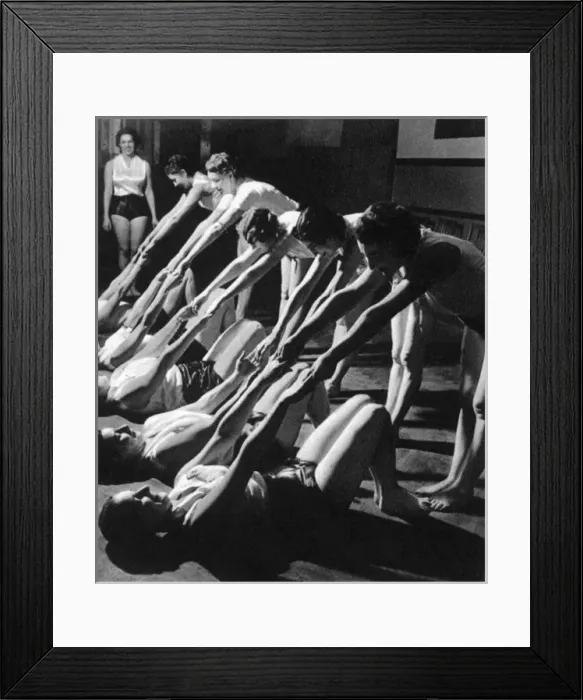 Framed Print : The Womens League of Health & Beauty exercise classes, 1938 Framed Print : The Womens League of Health & Beauty exercise classes, 1938