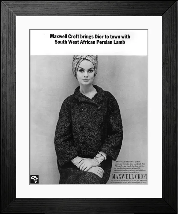 Framed Print : Maxwell Croft Dior advertisement with Jean Shrimpton Framed Print : Maxwell Croft Dior advertisement with Jean Shrimpton