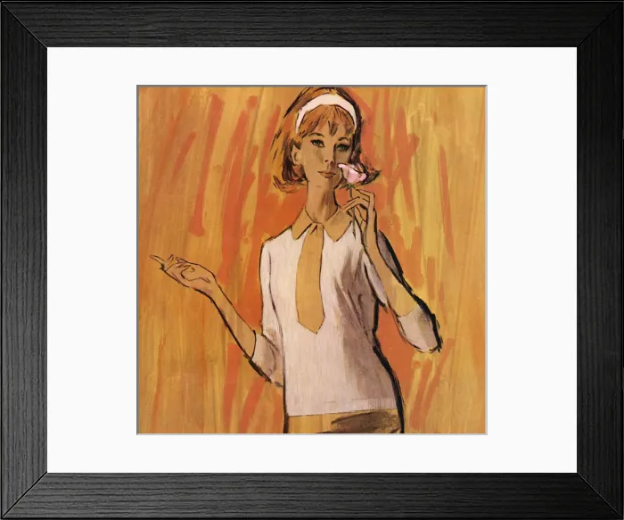 Framed Print : Ballantyne pullover - sixties woman Framed Print : Ballantyne pullover - sixties woman