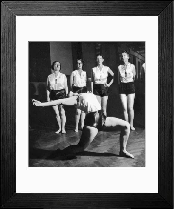 Framed Print : The Womens League of Health & Beauty exercise classes, 1938 Framed Print : The Womens League of Health & Beauty exercise classes, 1938