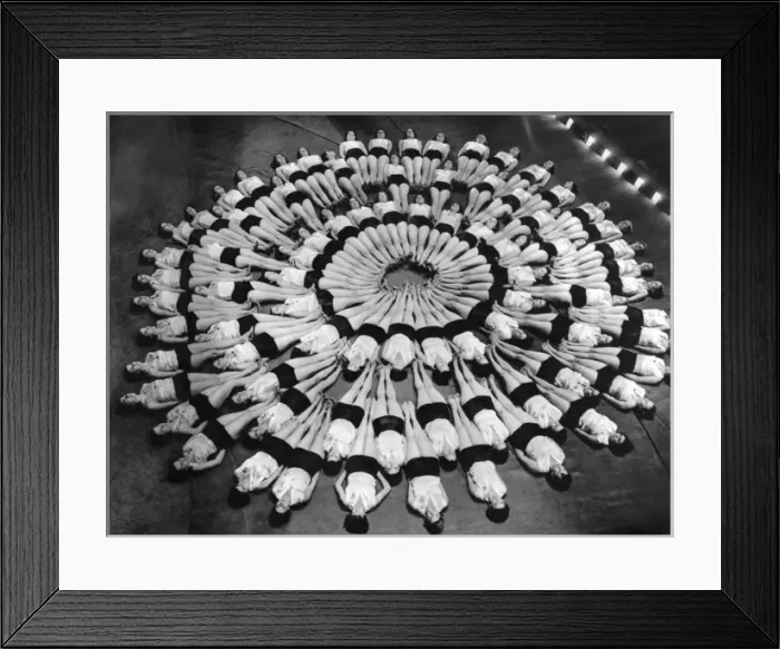 Framed Print : The Womens League of Health & Beauty exercise classes, 1938