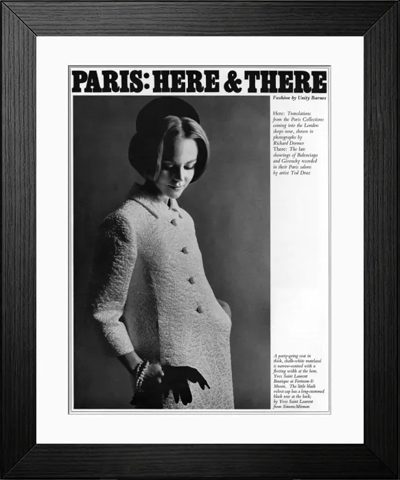 Framed Print : Yves St Laurent coat and hat Framed Print : Yves St Laurent coat and hat