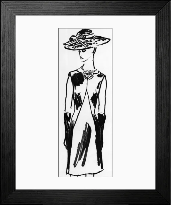 Framed Print : Givenchy fashion, 1964