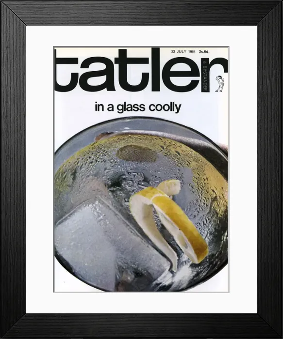 Framed Print : Tatler front cover 1964, featuring a gin and tonic