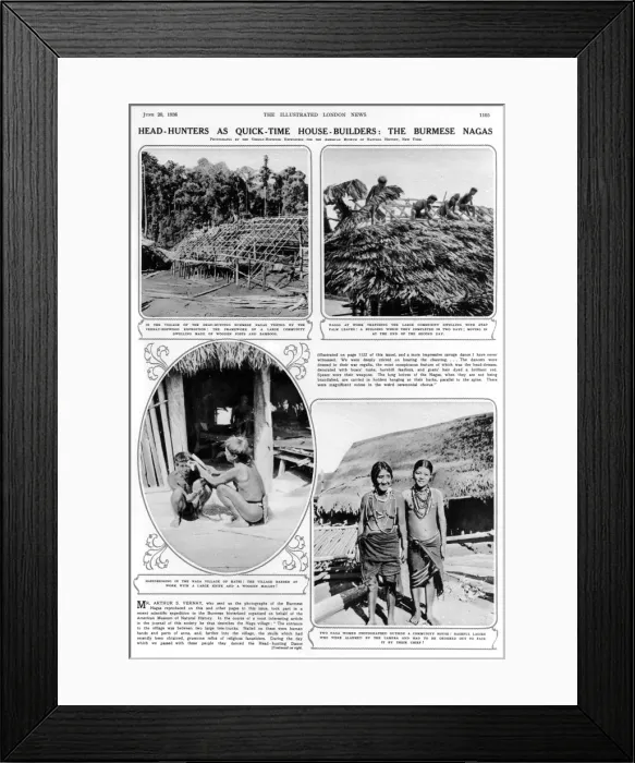 Framed Print : The Naga head-hunters of Burma Framed Print : The Naga head-hunters of Burma