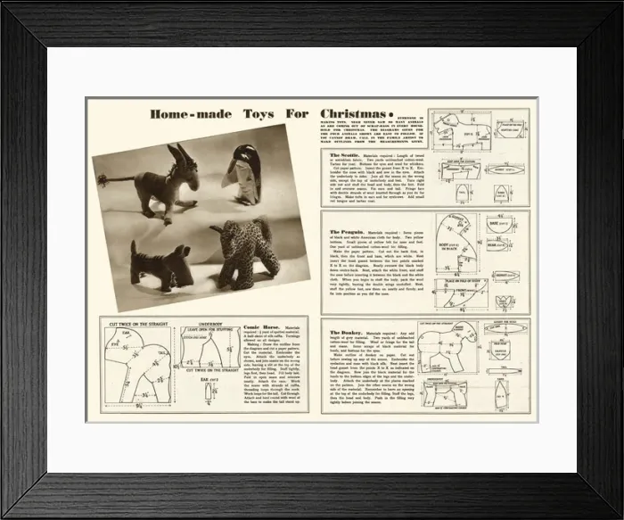 Framed Print : Home-made toys for Christmas 1942 Framed Print : Home-made toys for Christmas 1942