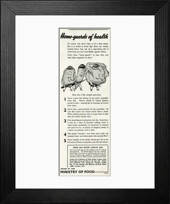 Framed Print : Advert for the Ministry of Food 1942 Framed Print : Advert for the Ministry of Food 1942