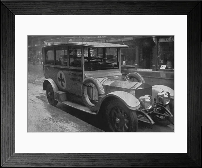 Framed Print : Ambulance motor car for the Australian field hospital Framed Print : Ambulance motor car for the Australian field hospital