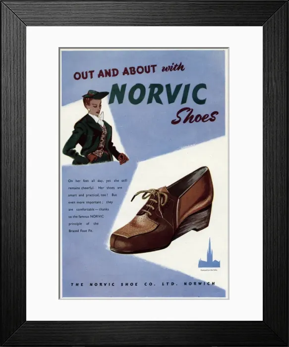Framed Print : Advert for Norvic shoes for women 1943 Framed Print : Advert for Norvic shoes for women 1943