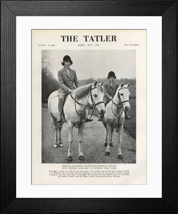 Framed Print : Tatler front cover featuring Princess Elizabeth & Margaret o