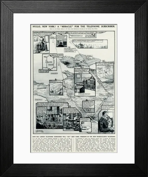 Framed Print : Transatlantic telephone system by G. H. Davis Framed Print : Transatlantic telephone system by G. H. Davis