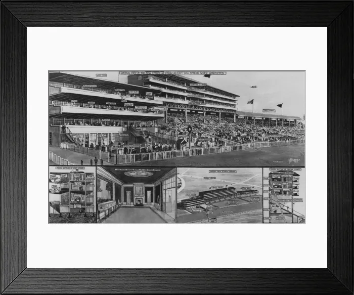 Framed Print : New Grand Stand at Epsom by G H Davis Framed Print : New Grand Stand at Epsom by G H Davis