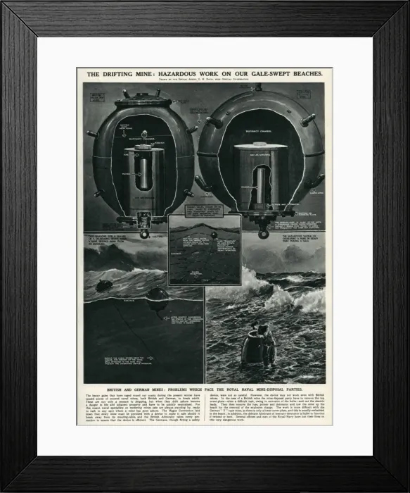 Framed Print : Active Drifting Mines by G. H. Davis Framed Print : Active Drifting Mines by G. H. Davis