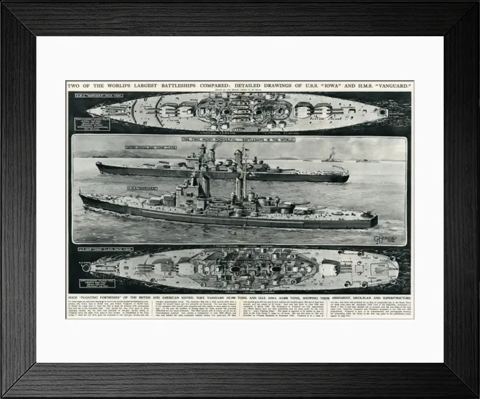 Framed Print : Two Battleships Comparison by G. H. Davis Framed Print : Two Battleships Comparison by G. H. Davis