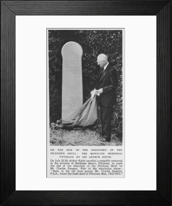 Framed Print : Piltdown Man memorial, 1938