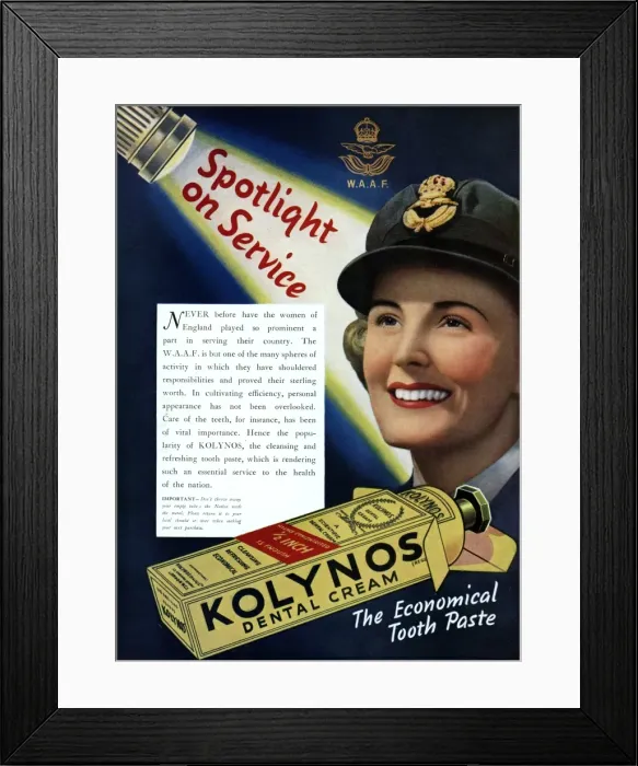 Framed Print : Advert for Kolynos toothpaste 1942 Framed Print : Advert for Kolynos toothpaste 1942