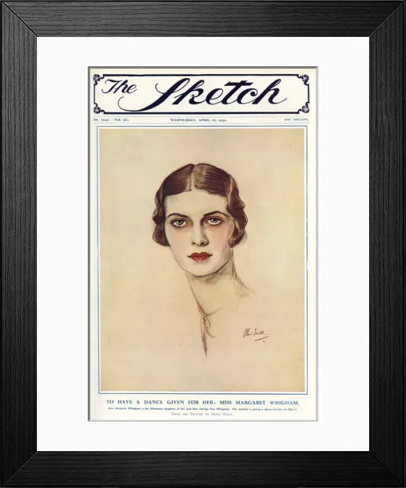 Framed Print : Margaret Whigham on front cover of the Sketch