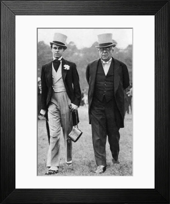 Framed Print : The Aga Khan and Prince Aly Khan at Epsom