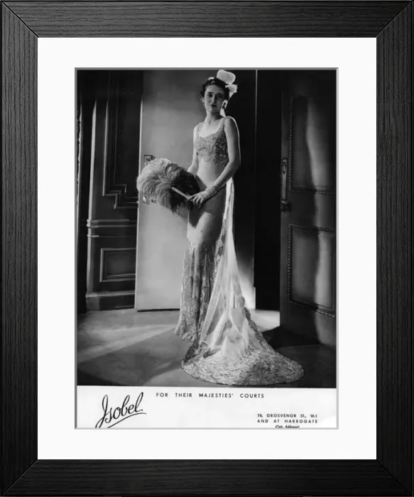 Framed Print : Court gown by Isobel 1938 Framed Print : Court gown by Isobel 1938