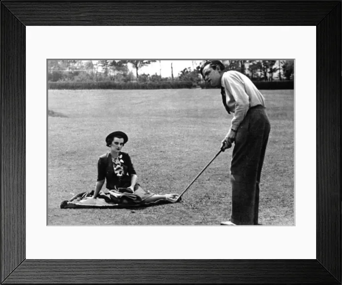 Framed Print : Mrs Charles Sweeny watching her husband play golf Framed Print : Mrs Charles Sweeny watching her husband play golf