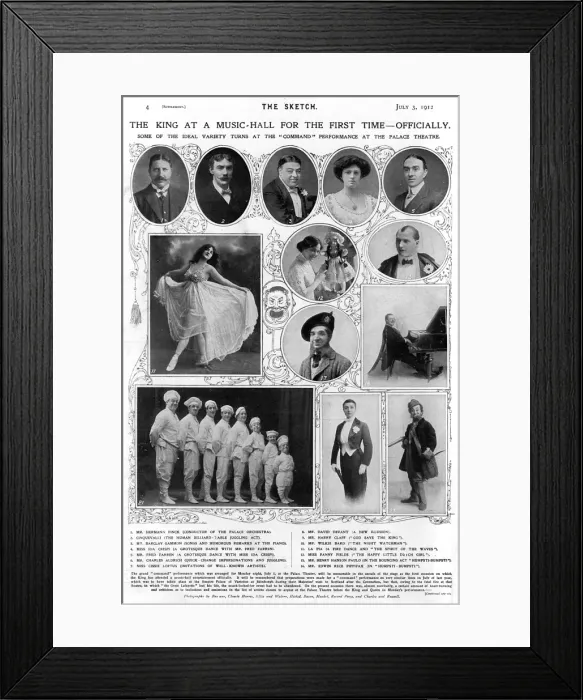 Framed Print : First Royal Variety Show cast, 1912 Framed Print : First Royal Variety Show cast, 1912