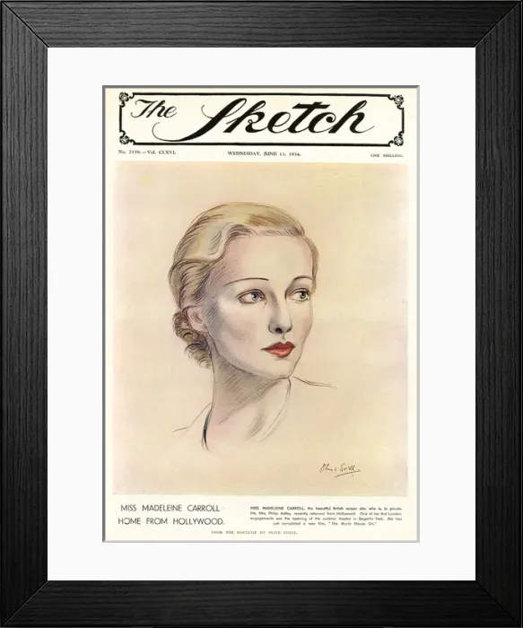 Framed Print : Madeleine Carroll by Olive Snell Framed Print : Madeleine Carroll by Olive Snell